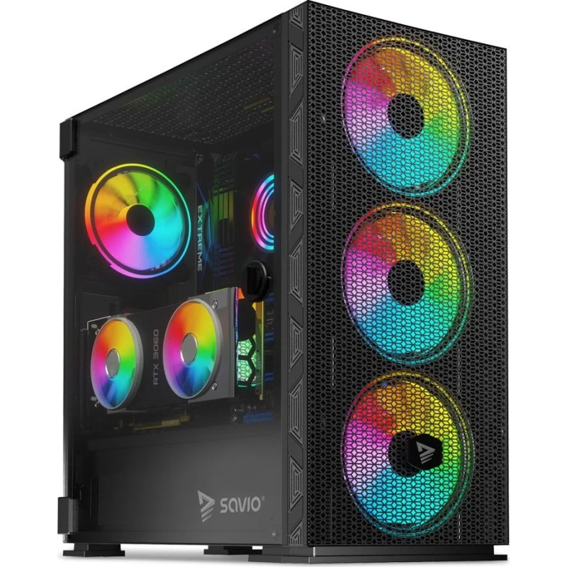 Savio SAVGC-RAPTORX1 Midi Tower, Sort