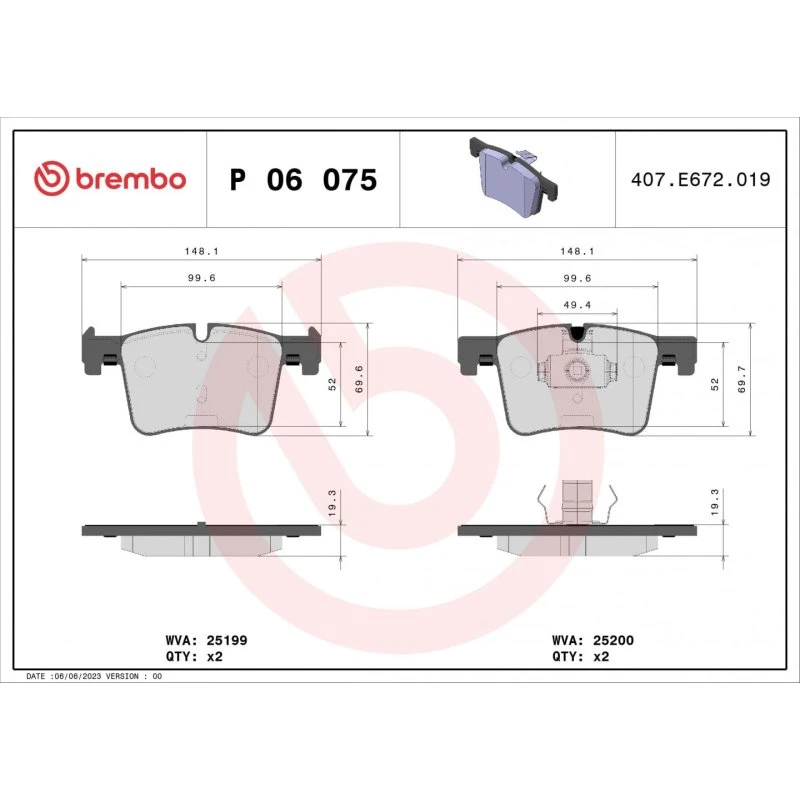 Brembo Bremseklodser P 06 075X, Xtra, foraksel, til BMW