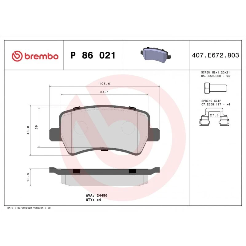 Brembo Bremseklodser P 86 021X til Volvo & Land Rover