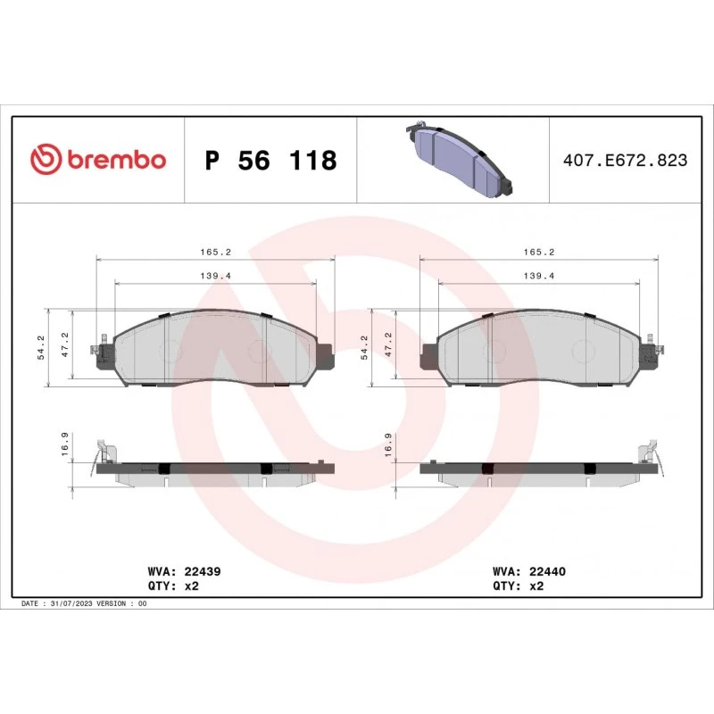 Brembo Bremseklodser P 56 118 for Renault/Nissan, Prime-serie