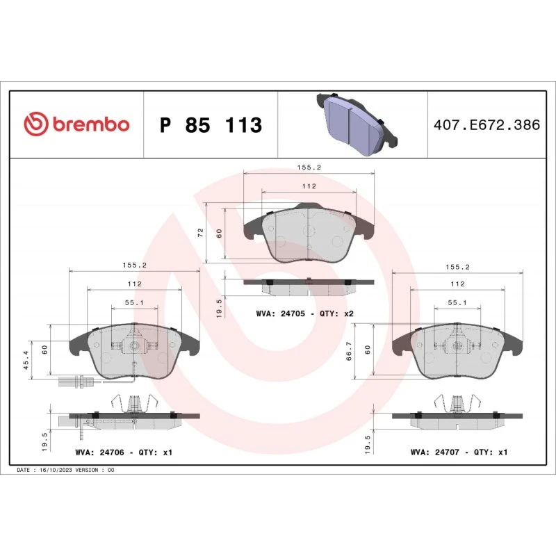 Brembo Bremseklodser P 85 113 for Audi A4/A5 B8