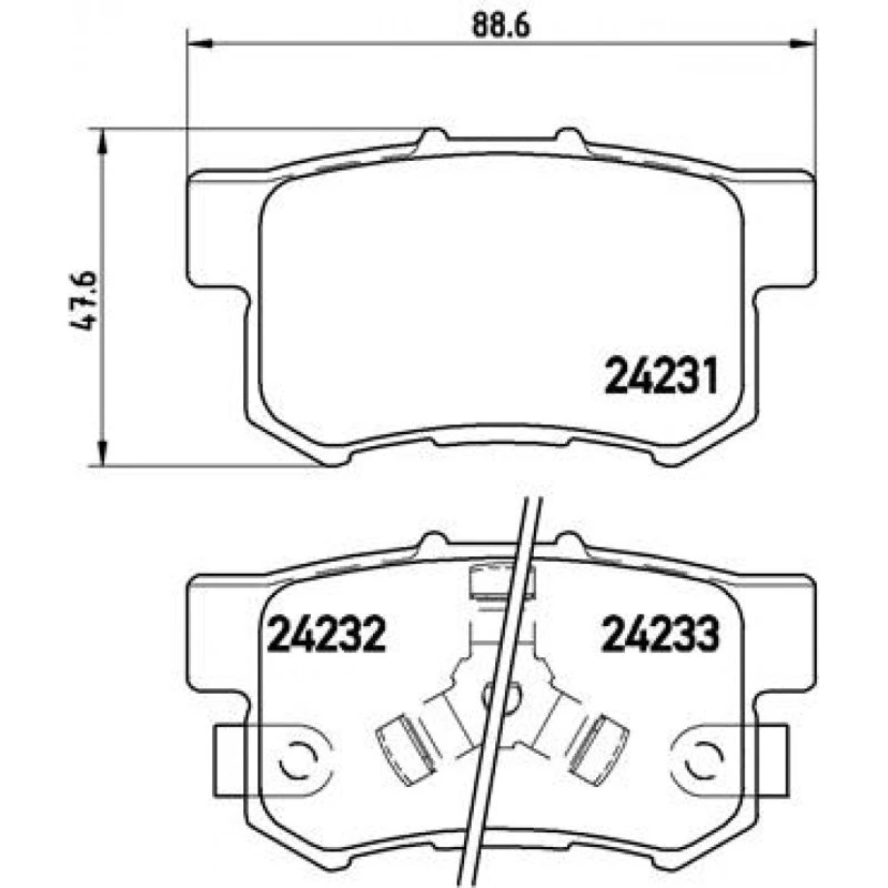 Brembo Bremseklodser P 28 051, Akselsæt, Bagaksel, 89x15x48 mm