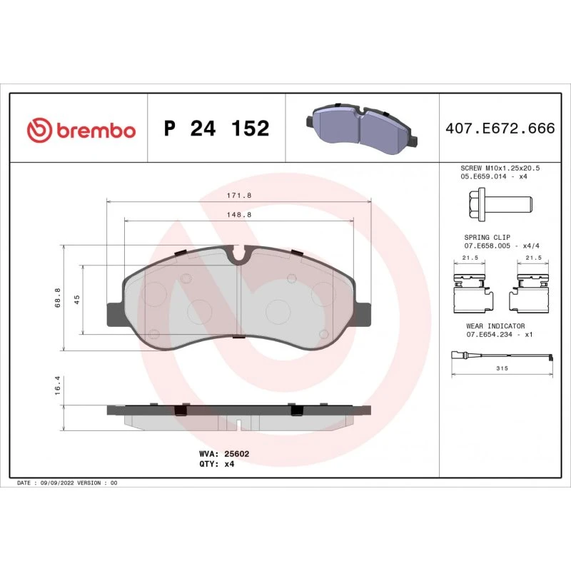 Brembo Bremseklodser P 24 152, Akselsæt, foraksel, 2020-