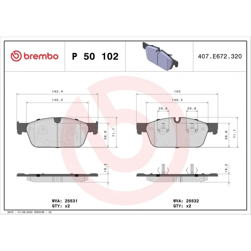 Brembo Bremseklodser P 50 102 for Mercedes-Benz GL/GLS/GLE