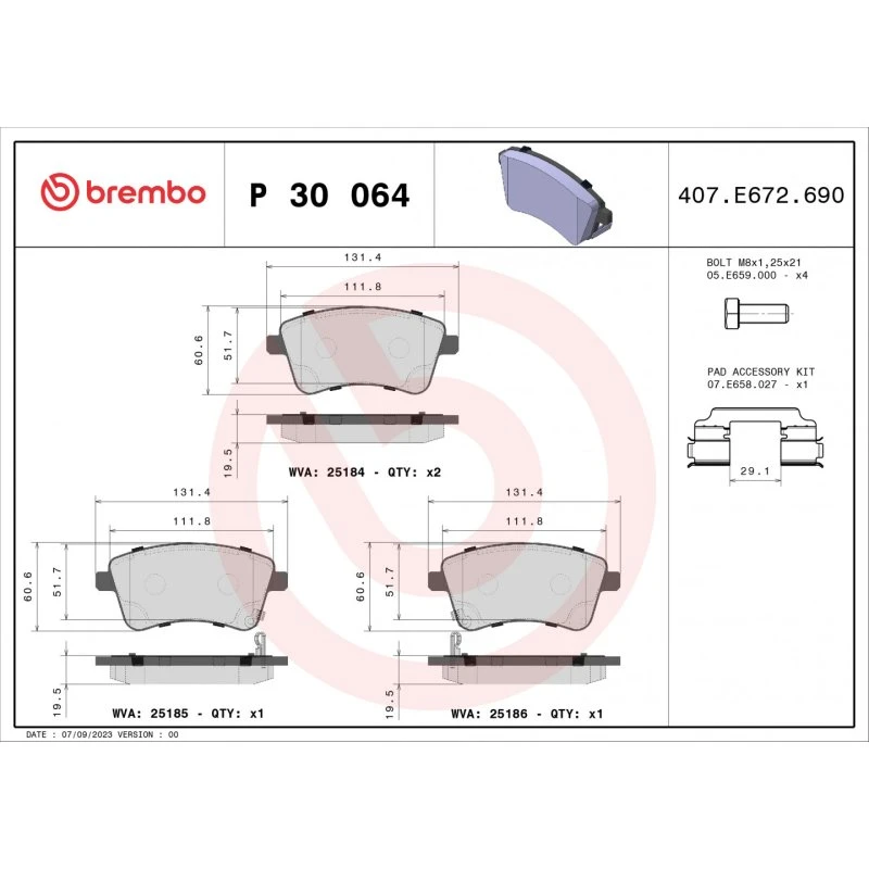 Brembo Bremseklodser P 30 064 581011PA00 foraksel