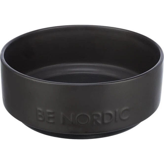 BE NORDIC Skål i keramik med gummikant, sort 0,5 l/1,2 l