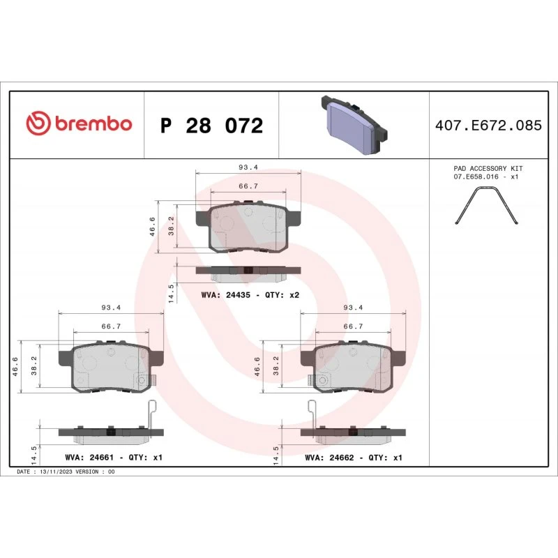 Brembo Bremseklodser P 28 072 til Honda Accord og Acura TSX
