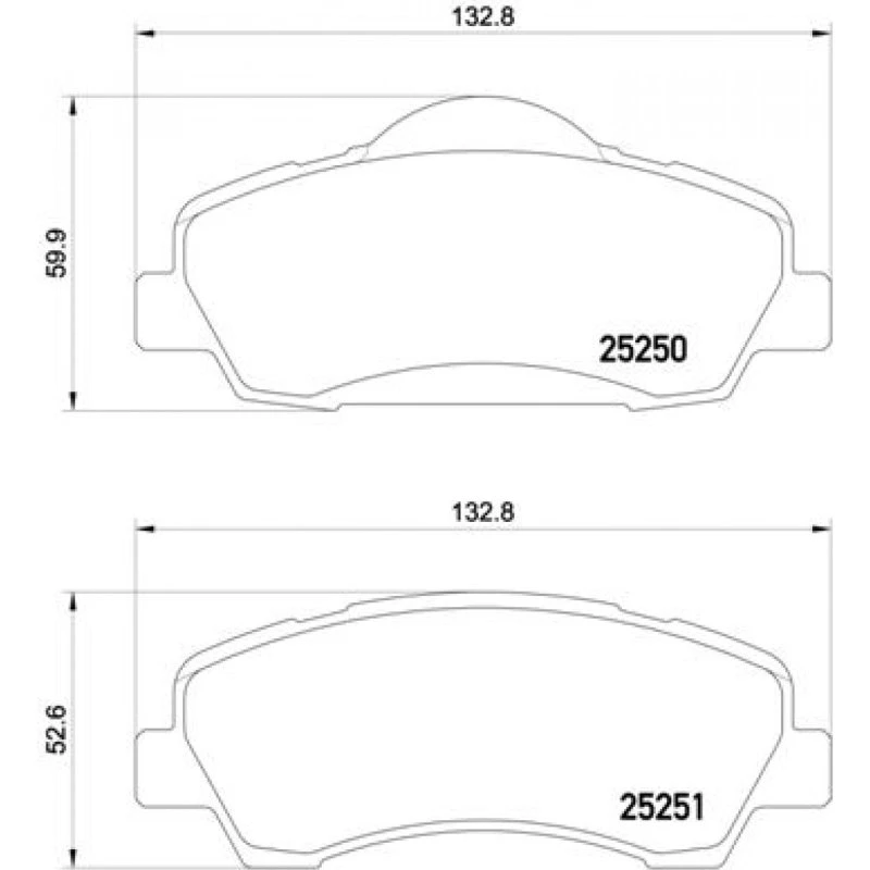 Brembo Bremseklodser P 61 113, Prime, foraksel, 133x19x53/60 mm