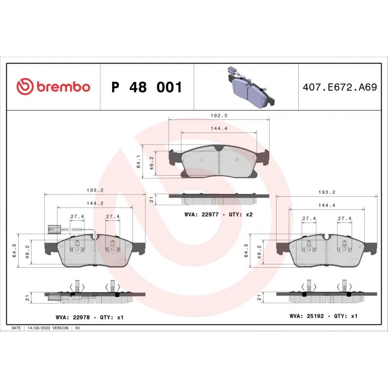 Brembo Bremseklodser P 48 001 673004427