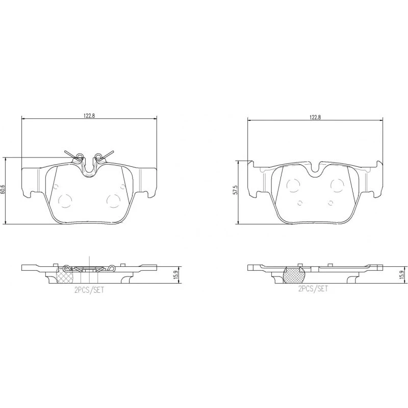 Brembo Bremseklodser P 06 117, 34206885600, bagaksel, BMW & MINI