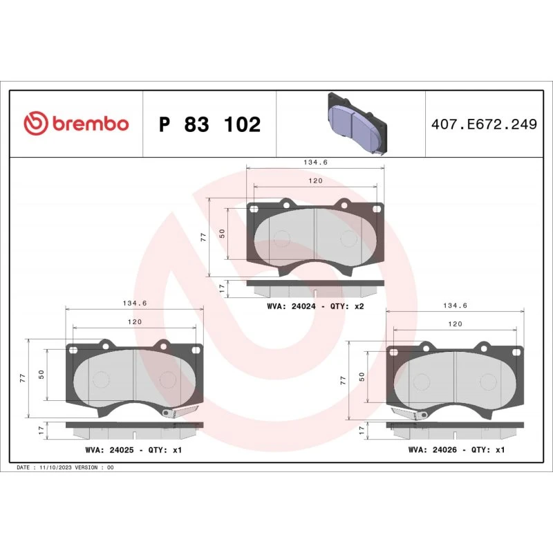 Brembo Bremseklodser P 83 102X for Toyota, Lexus