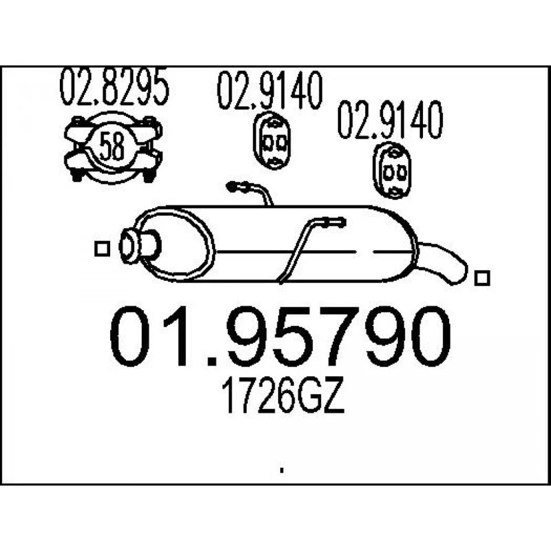 MTS Lyddæmper PEUGEOT 01.95790 1726GZ