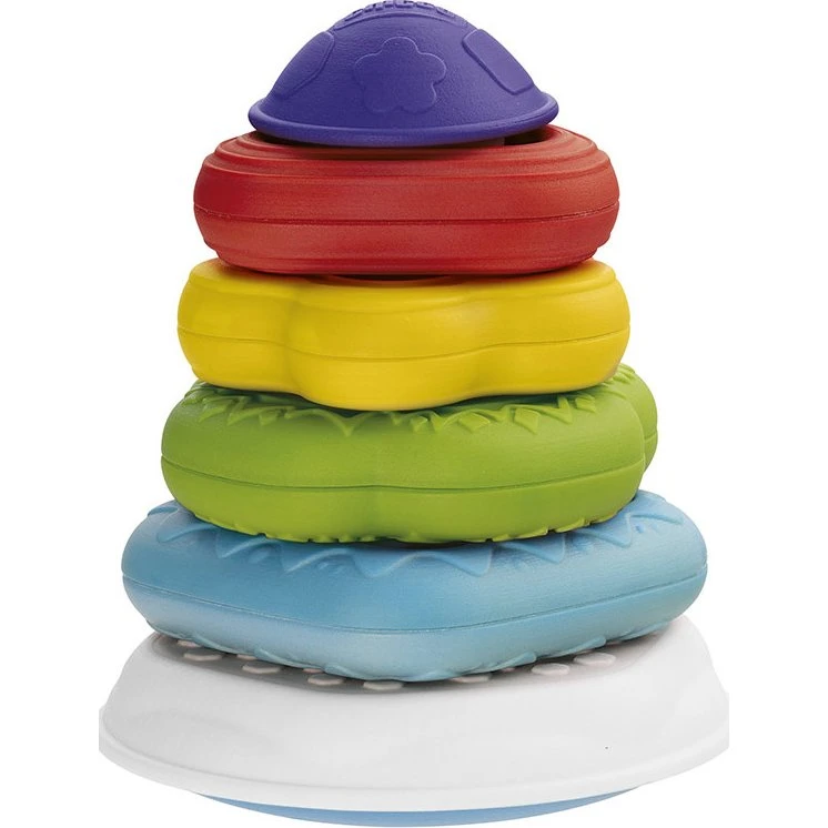 Chicco 2 in 1 Ring Tower – 4 Ringe & 4 Former, 6+ Måneder