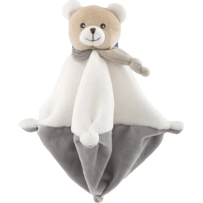 Chicco Teddy Bear Dou Dou - Blød velourbamse med nusseklud