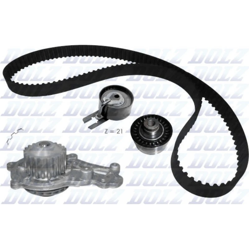 DOLZ KD015 Vandpumpe + Tandremssæt for CITROËN, FORD, TOYOTA, PEUGEOT