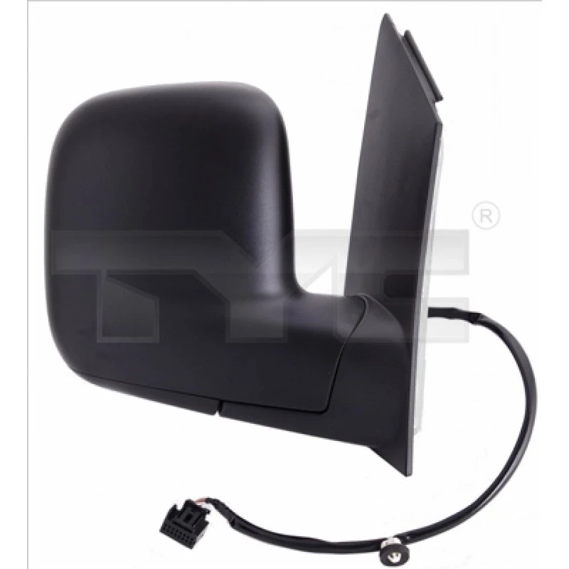 TYC Sidespejl 337-0132, sort, ECE-godkendt, til VW Caddy