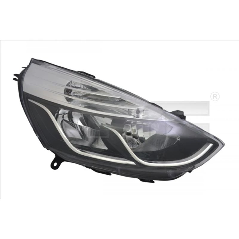 TYC Forlygte 20-14288-05-2, H7/H1, krom, til Renault Clio IV