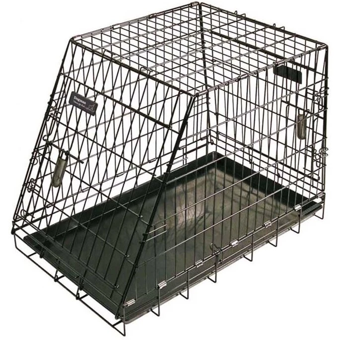Dogman Stål Hundebur med skrå side, Sort (Large)