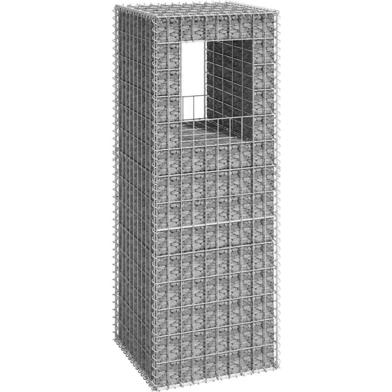 vidaXL Gabionkurv 50x50x140 cm jern med top- og bunddæksler
