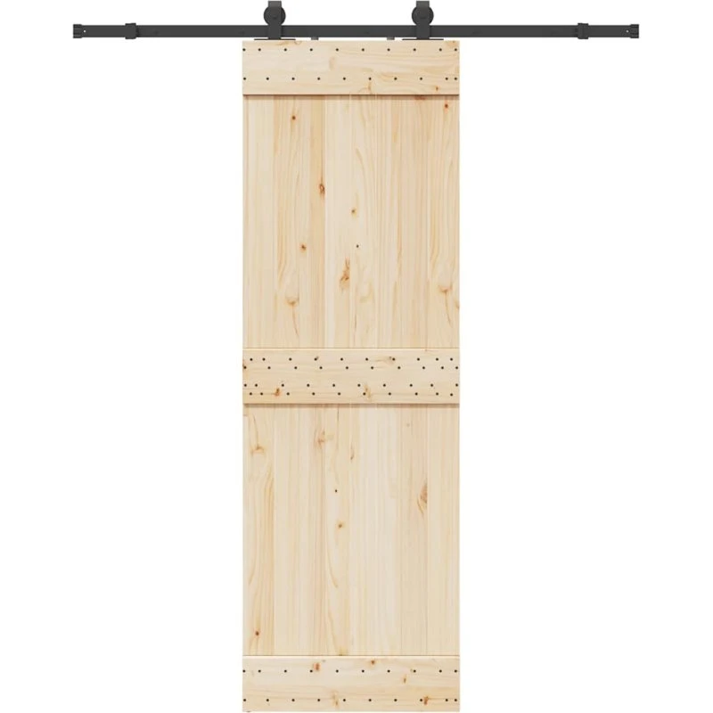 vidaXL skinnesæt til skydedør 183 cm, stål, sort