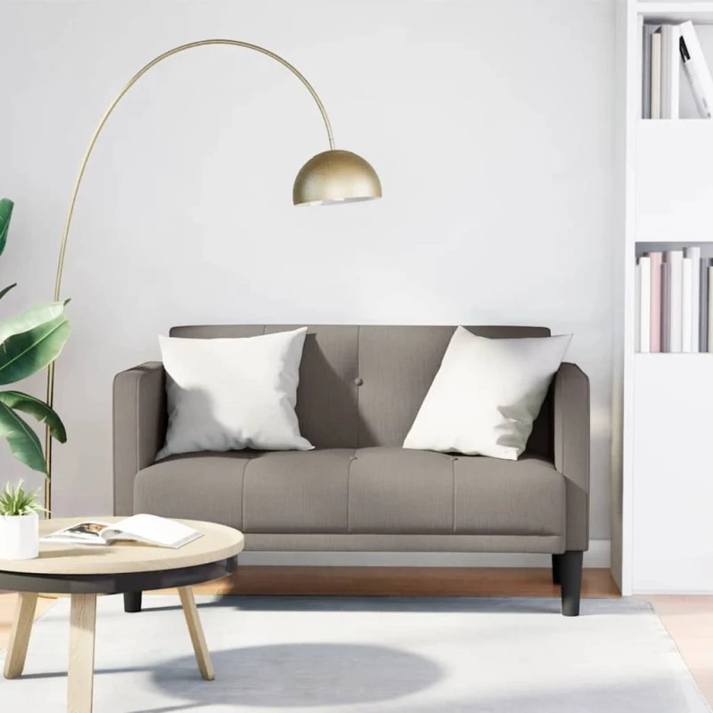 vidaXL Elskovssofa 111 cm Stof Gråbrun