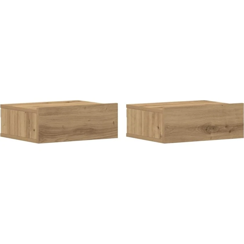 vidaXL svævende natborde 2 stk. 40x32x15 cm konstrueret træ
