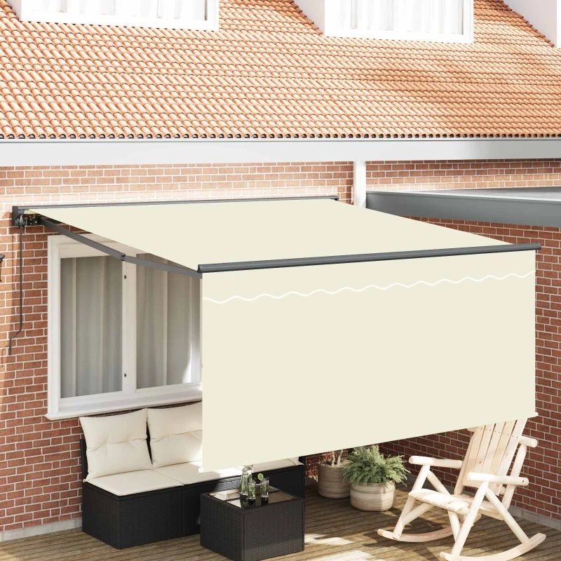 vidaXL Utrækkelig Markise Creme 300 x 250 cm