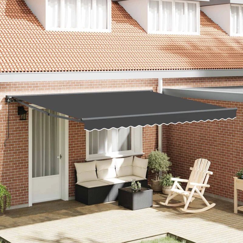 vidaXL Markise Antracit 400x300 cm med PU-belægning