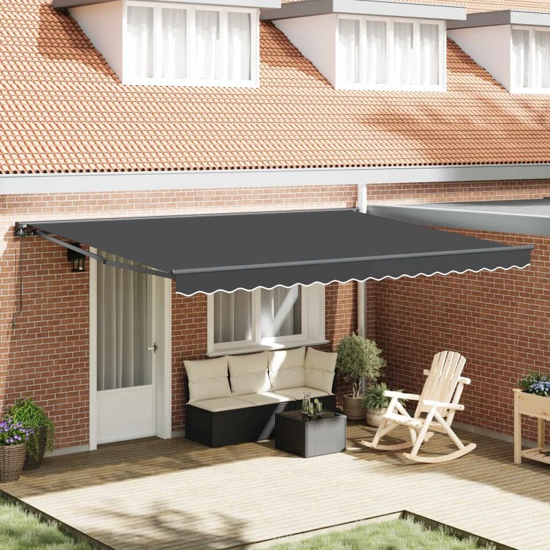 vidaXL Markise Antracit 450x300 cm med PU-belægning