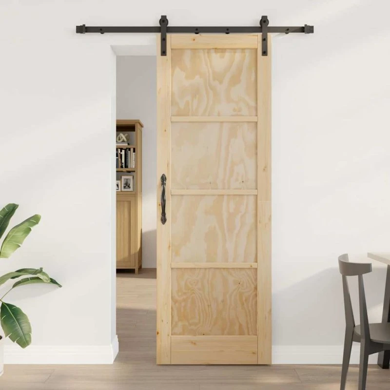 vidaXL Skydedør Brun 73,5 x 211 cm Massivt Fyrretræ