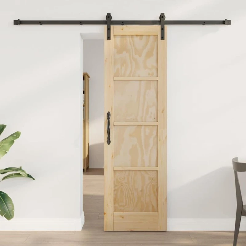 vidaXL Skydedør Brun 61 x 198,5 cm Massivt Fyrretræ