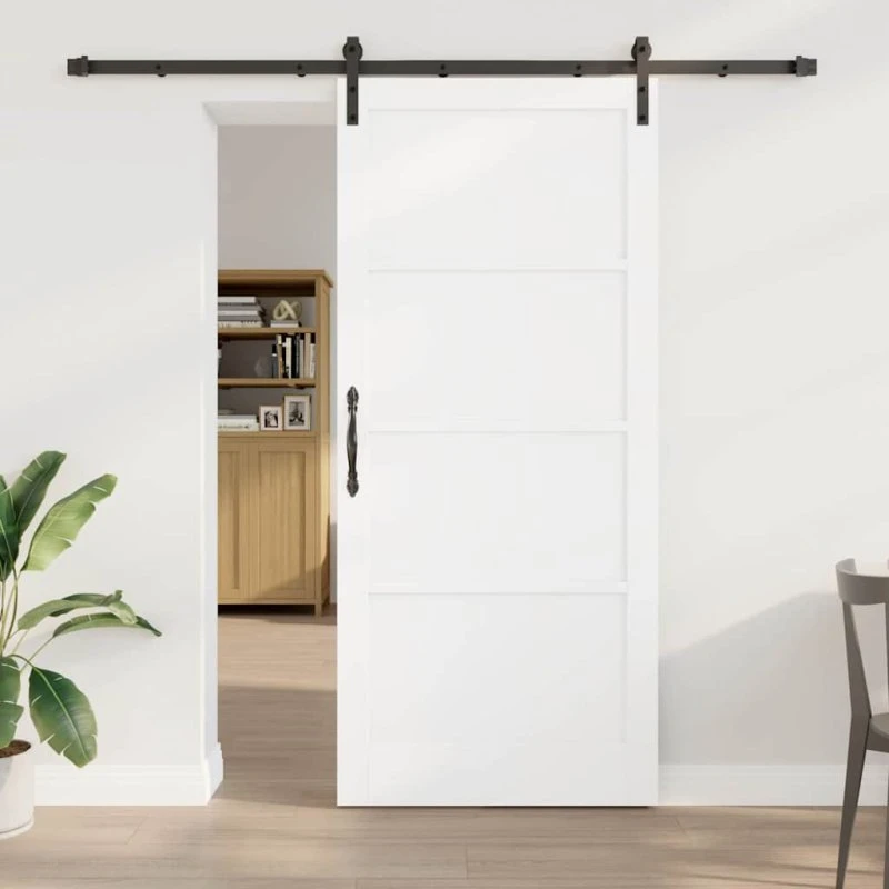 vidaXL Skydedør Hvid 93 x 211 cm Fyrretræ