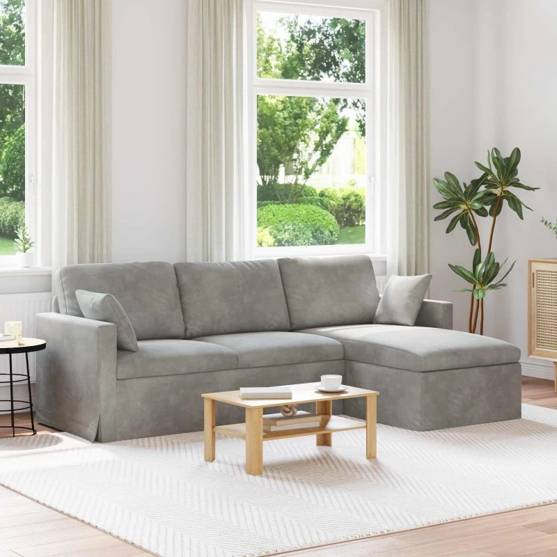 vidaXL Sofa Lysegrå 228 x 134 x 80 cm