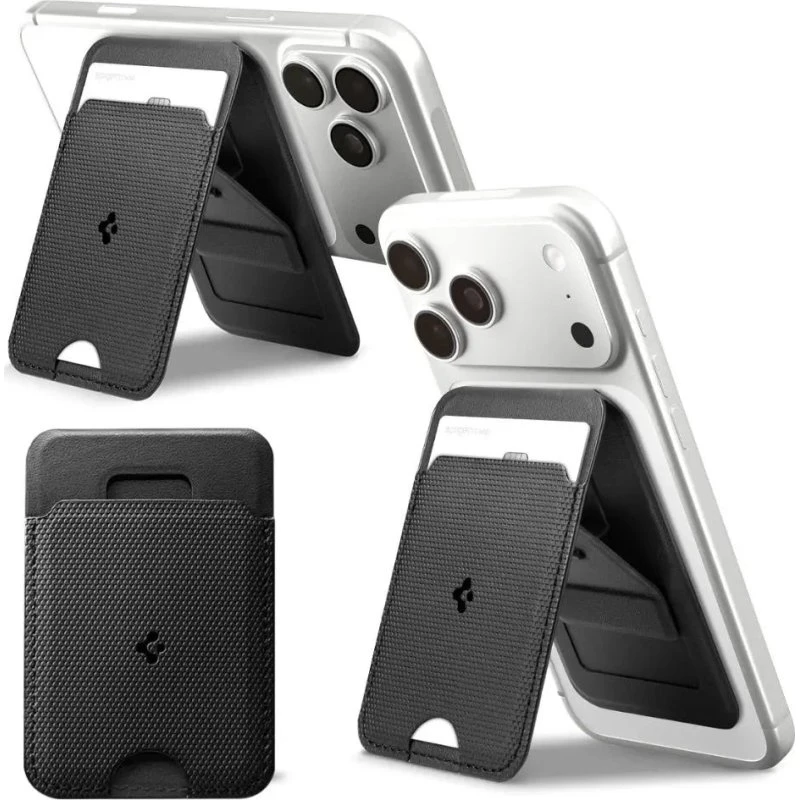 Spigen Slim Fold Stand MagSafe Wallet 1 Card - Sort