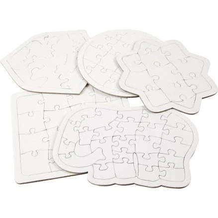 Lav selv puslespil, hvid, 17-21 cm, 10 stk./pk.