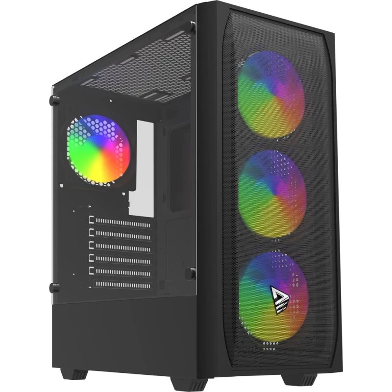 Savio Noctis Flow RGB Cube - Midi Tower, Sort