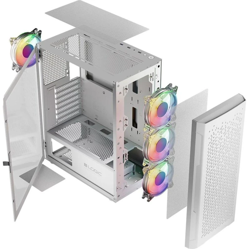 Logic Aramis ARGB Mini-ITX Hvid PC-kabinet med USB 3.0