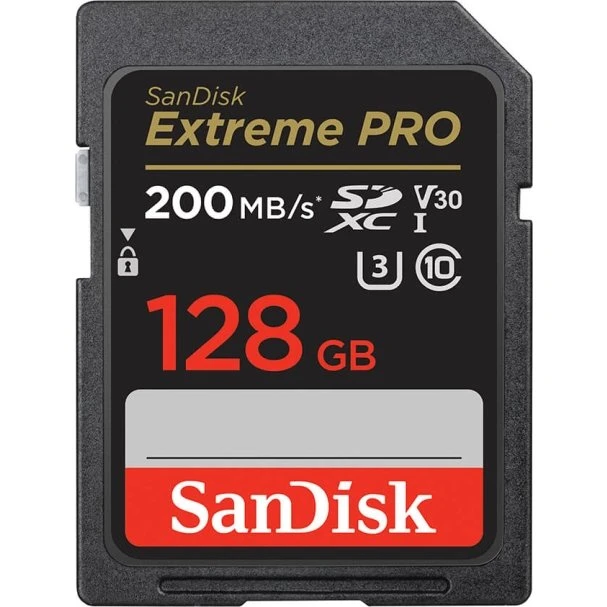 SanDisk SDXC Extreme Pro 128GB 200MB/s UHS-I C10 V30 U3