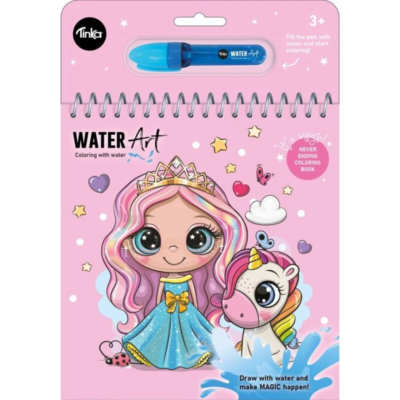 Tinka Water Art Søde Figurer – Mal med vand, genbrugbar bog