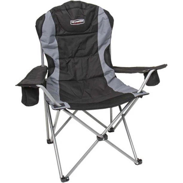 Mc Camping Toledo foldestol, sort/grå – inkl. kopholdere