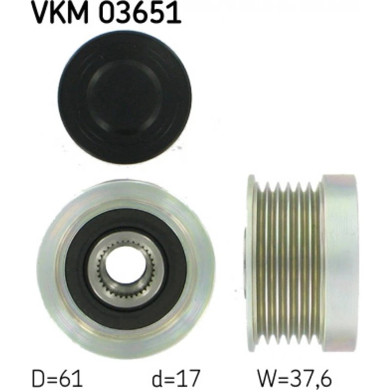 SKF Friløbskobling VKM 03651 til Volvo (37,6 mm, 6 spore)
