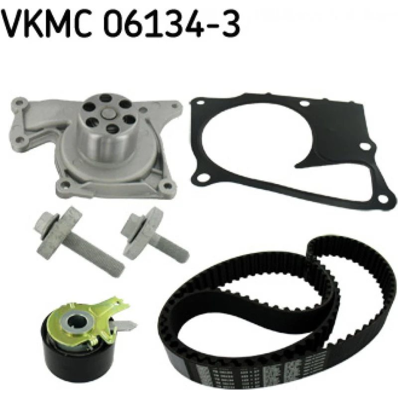 SKF Vandpumpe + Tandremssæt VKMC 06134-3, 123 tænder, 27 mm bred