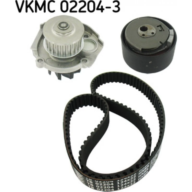 SKF Vandpumpe + Tandremssæt VKMC 02204-3, 22 mm, 124 tænder