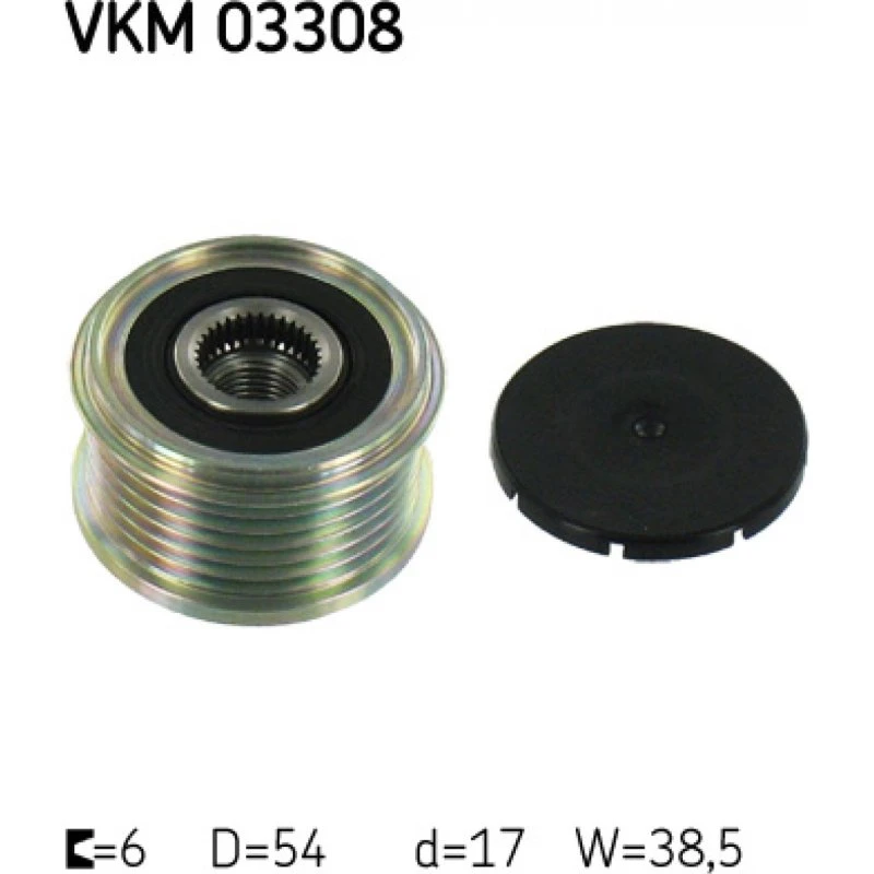 SKF VKM 03308 Generator Friløbskobling, 38,5 mm bred, 17 mm indv. d, 54 mm yd. d
