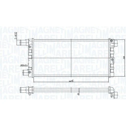 MAGNETI MARELLI 350213185200 Køler til FIAT Cinquecento & Seicento