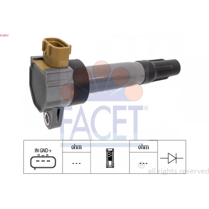 FACET Tændspole 9.6453 til FIAT, NISSAN, OPEL, SUZUKI, VAUXHALL