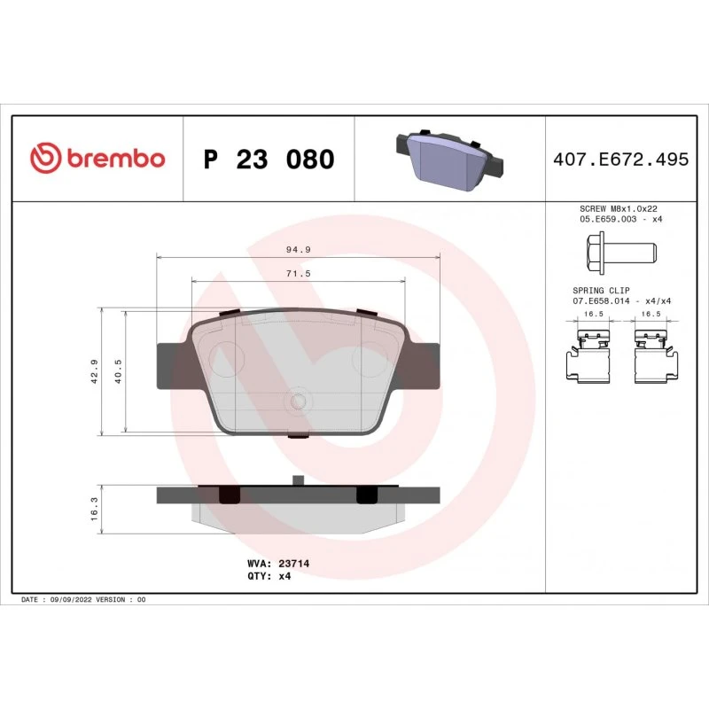 Brembo Bremseklodser P 23 080, Prime, bagaksel, til FIAT, ALFA ROMEO, CHRYSLER