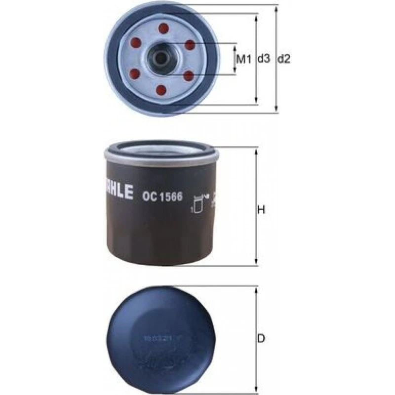 MAHLE OC 1566 Oliefilter til Renault, Hyundai, Nissan