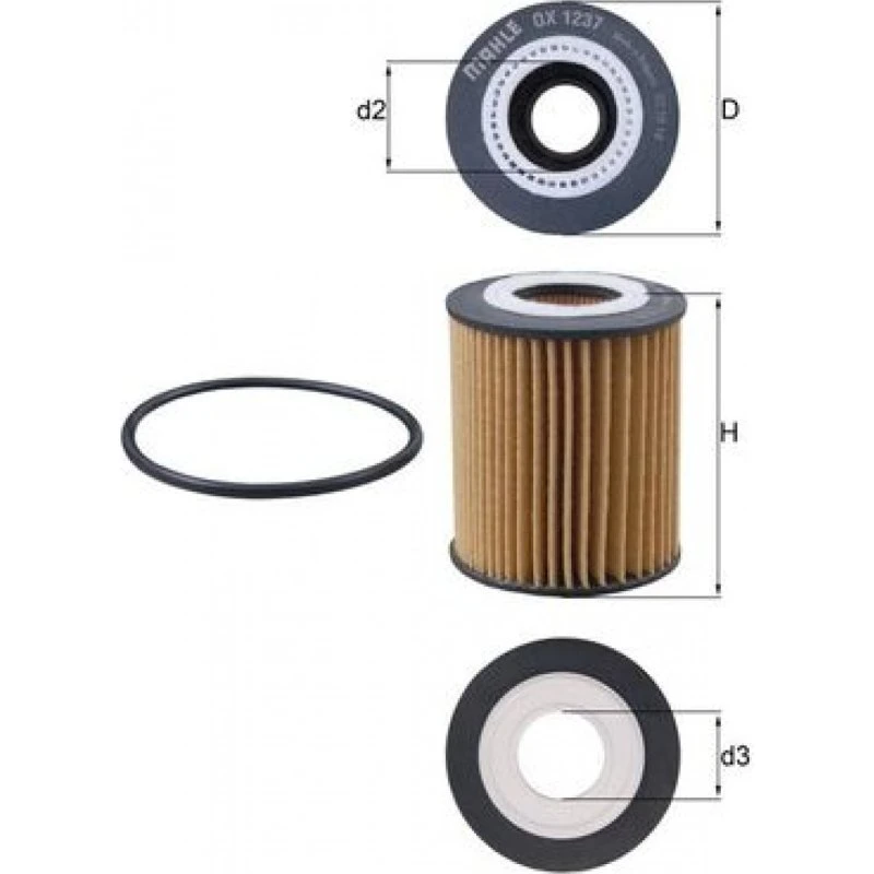 MAHLE OX 1237D Oliefilter til OPEL, FORD, CITROËN, PEUGEOT