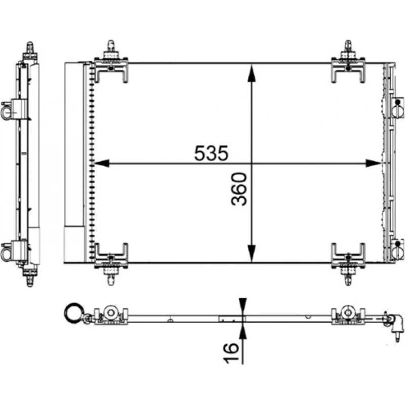 MAHLE ORIGINAL Kondensator AC 667 000S for CITROËN, DS, PEUGEOT